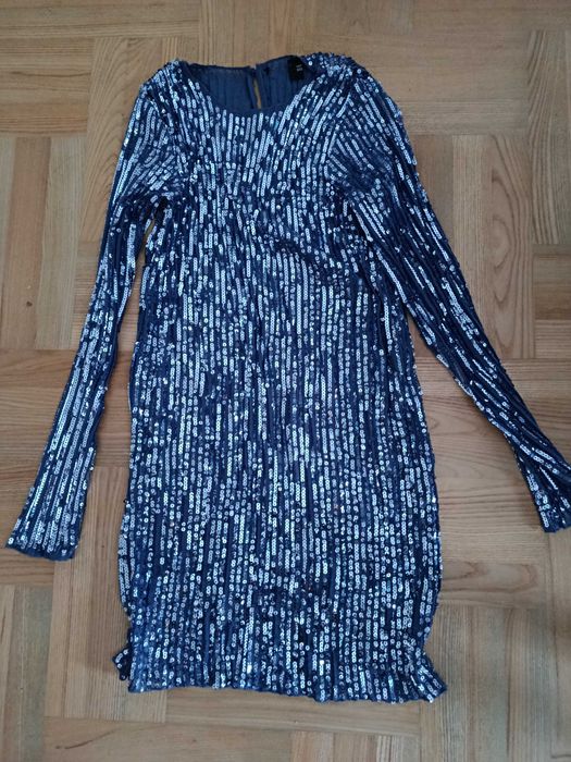Sukienka niebieska w cekiny rozmiar 36