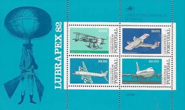 1982 - BLOCO dos CTT nr 50 - Lubrapex 82 - Filatelia - Selos