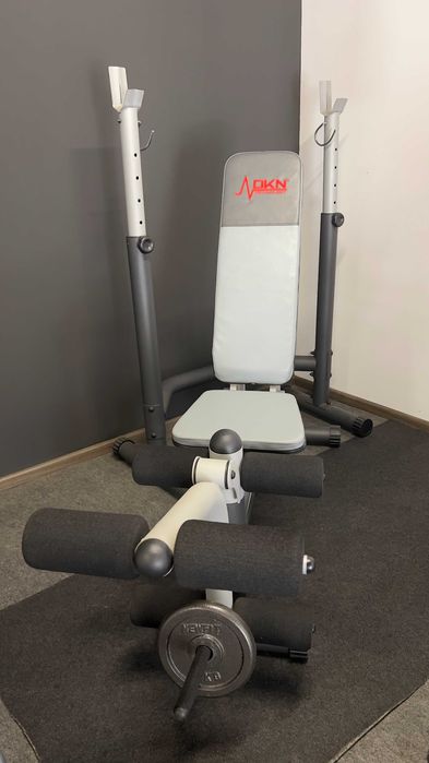 Banco Olímpico DKN + Suporte Ajustável Multifuncional (2 em 1)