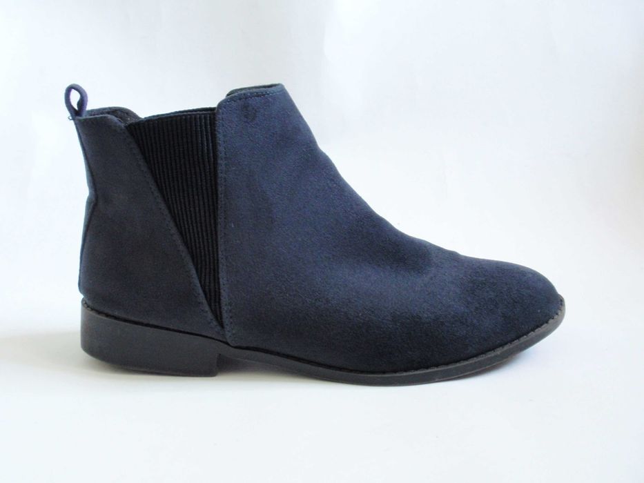 Botki Damskie T&R - granatowy zamsz - roz. EUR 40