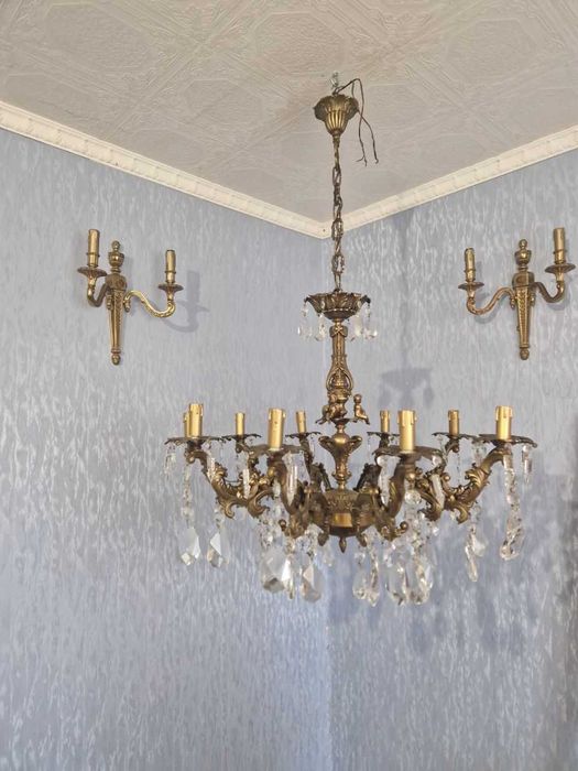 Продам бронзовую люстру, б,у