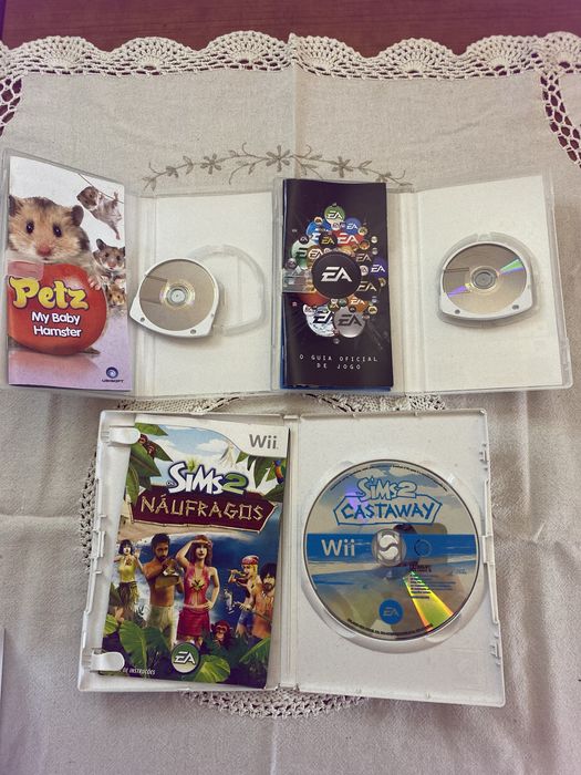 3 Jogos sims psp/wii e petz