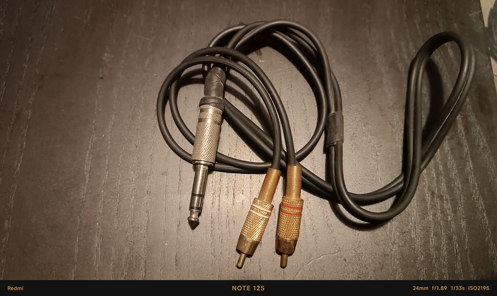 Cabo Áudio Premium Jack 6.35mm para RCA – Hi-Fi / DJ / Estúdio