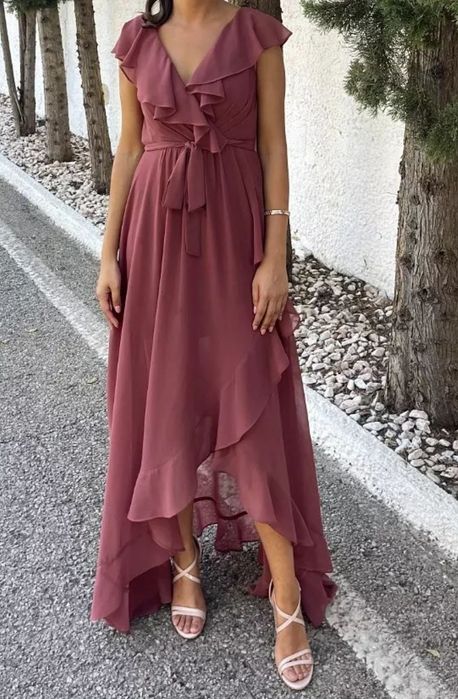 Vestido Comprido S Vermelho Sequóia