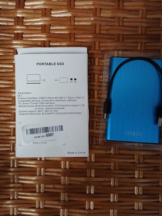 Внешний SSD диск 2 ТБ Portable,  твердотельный накопитель, USB 3.0