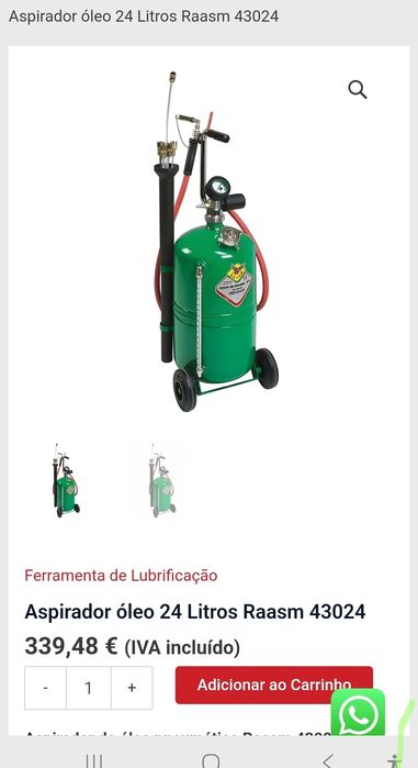 Aspirador Óleo Profissional RAASM 24L com sondas  pouco usado