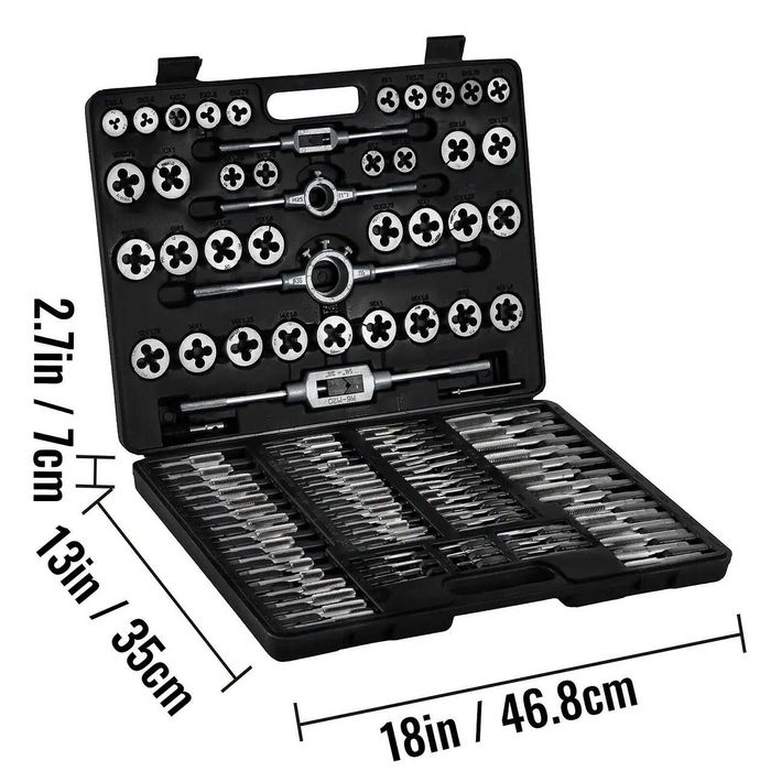 D42-VEVOR Conjunto 110 PCS M2-M18 chave métrica de aço de tungstênio