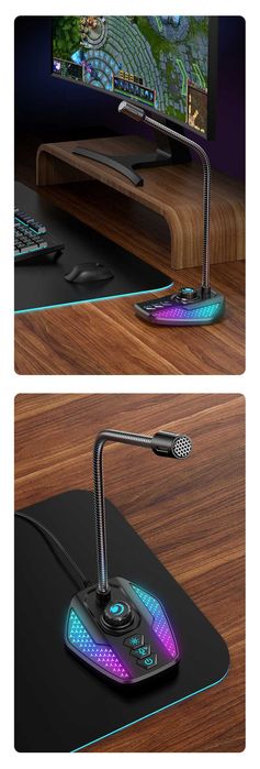 MIKROFON gamingowy RGB do KOMPUTERA laptopa LED usb