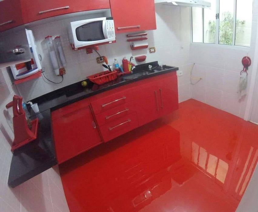 Piso epóxi sem sujeira