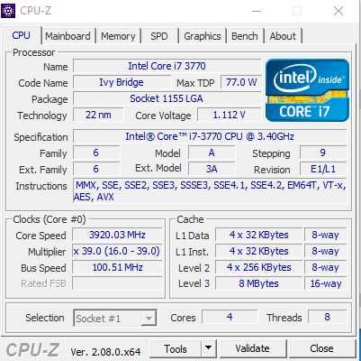 Procesor Intel i7-3770 4 x 3,4 GHz gen. 3 LGA 1155