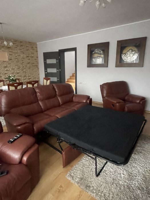 Sofa z fotelami ze skóry