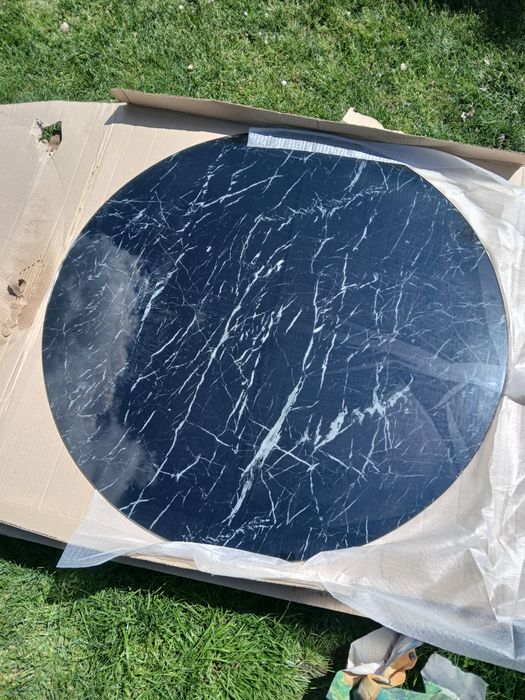 Blat z szyby laminowane bezpiecznej czarny marmur