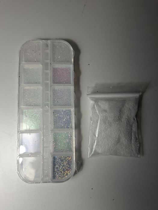 Brilhos brancos para nail designer manicure
