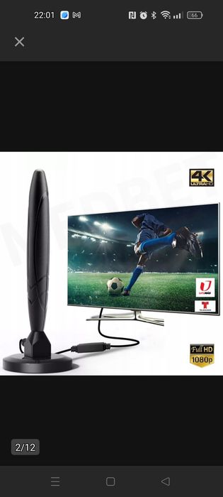 Antena aktywna plus wzmacniacz  pokojowa do tv DVB