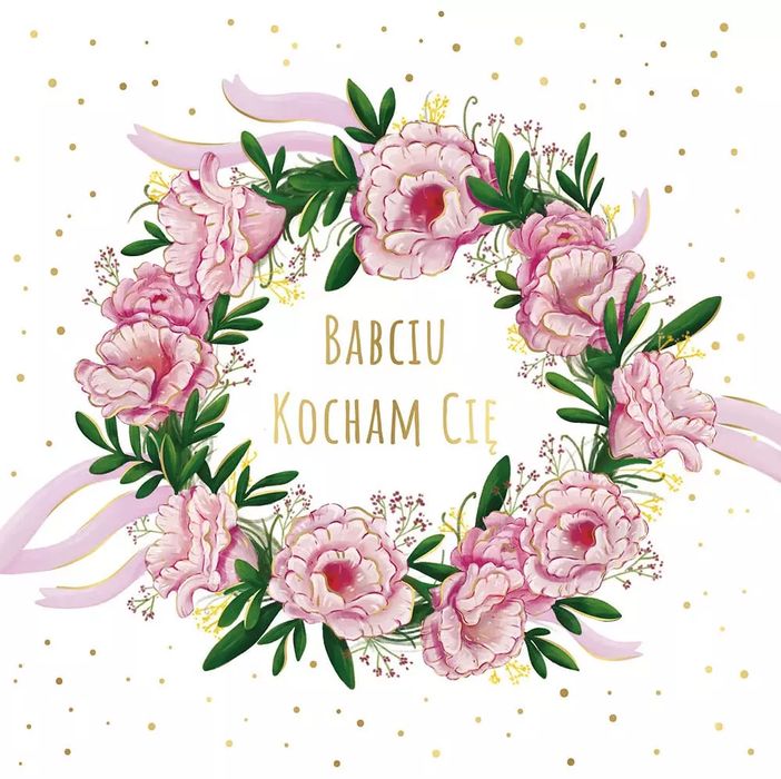 Karnet okolicznościowy, wianuszek różowy. Henry