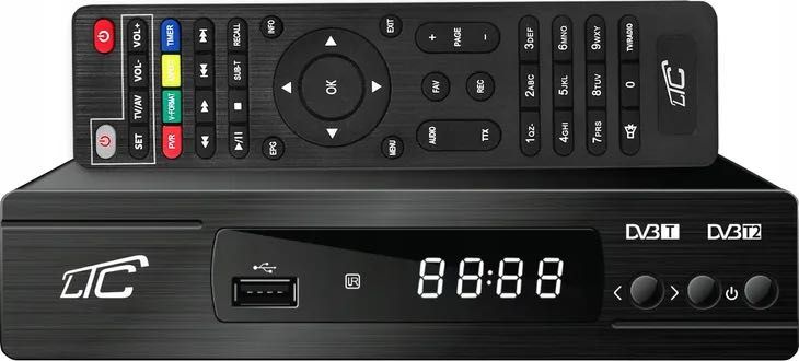 Dekoder Tuner TV naziemnej DVB-T2 DVB-C  FULL HD USB HDMI PILOT