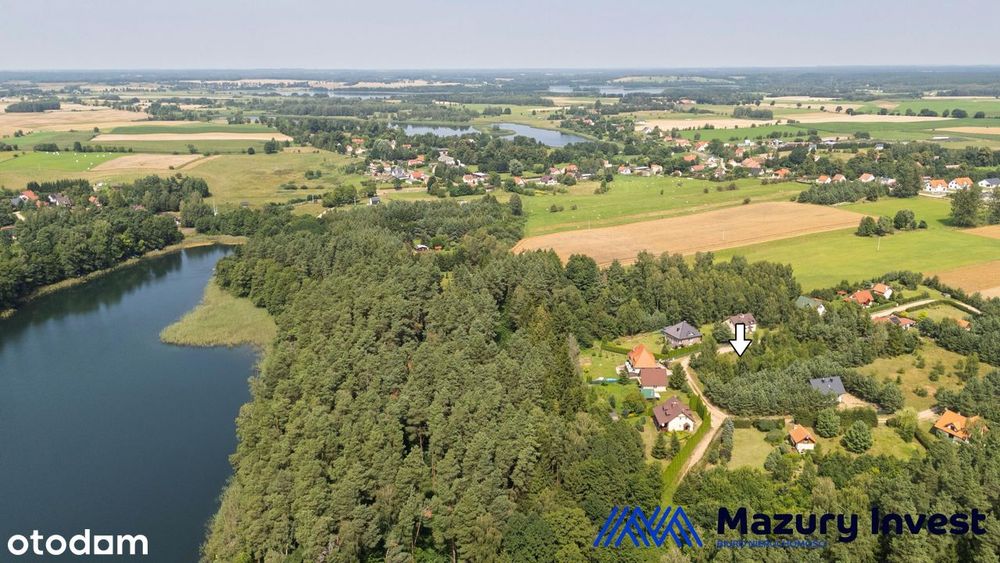 Działka budowlana w Orzynach - 180m do bardzo czystego jeziora Łęsk