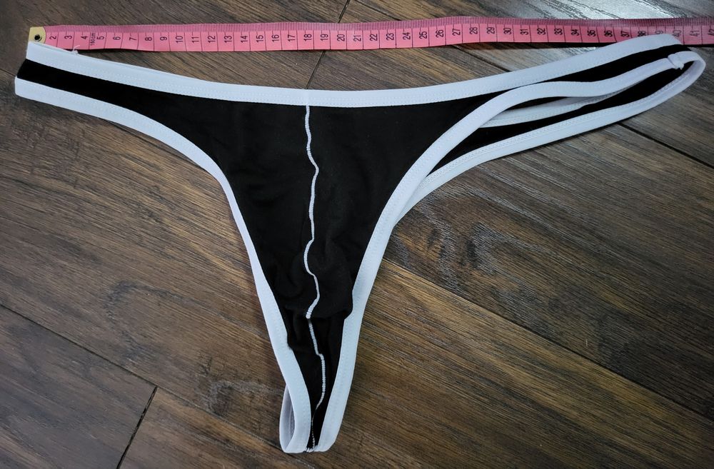 Stringi męskie bawełniane czarne