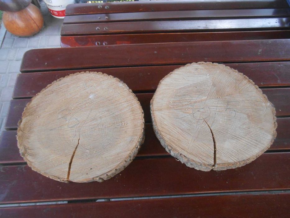 Plastry jesionowe 2 sztuki średnica 36 cm, gr. 5 cm