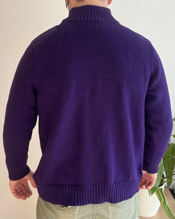 Lauren Ralph Lauren purple turtleneck full zip sweater