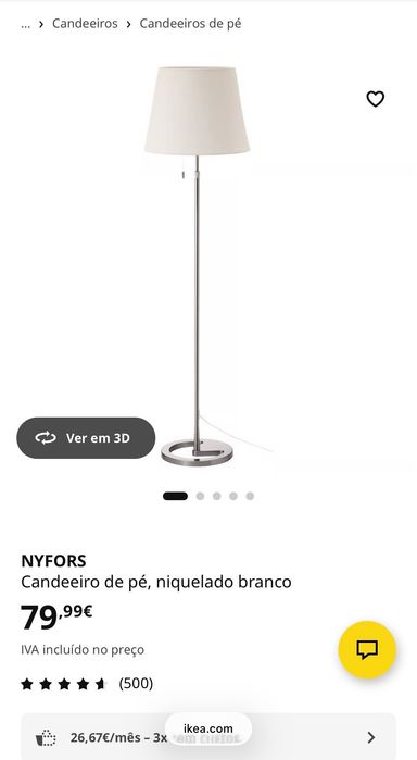 Candeeiro Ikea de chão