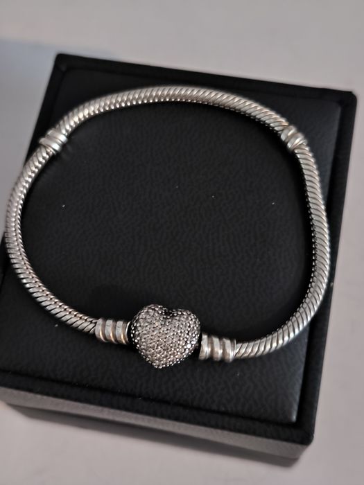 Srebrna Bransoletka Pandora Wężyk 925 Na Charmsy