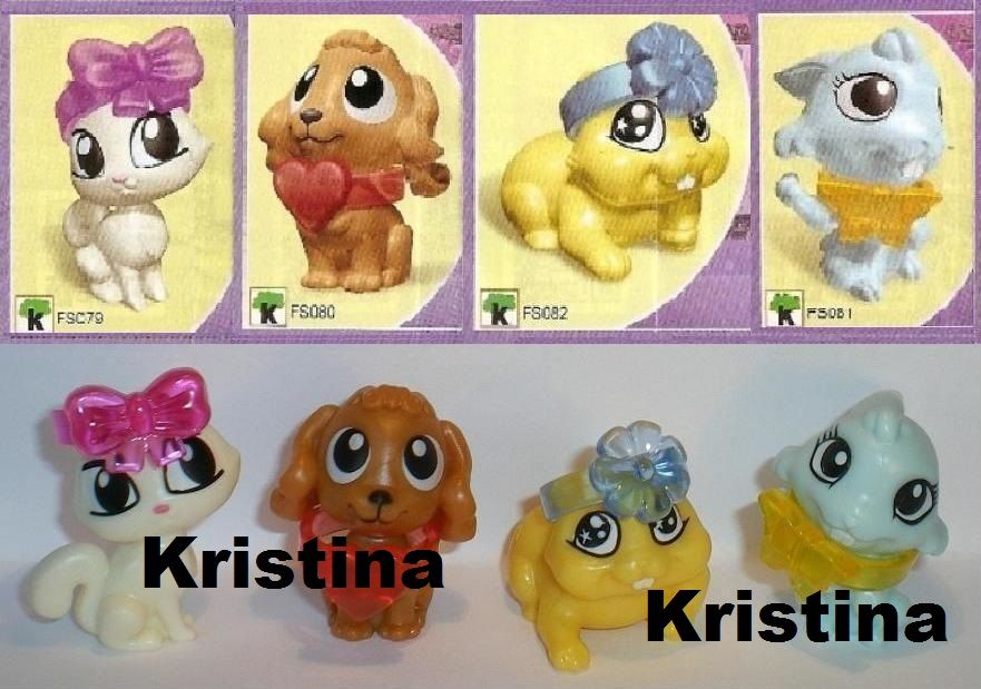 *_* Zwierzątka z Pierścionkami + kartki komplet z kinder niespodzianki