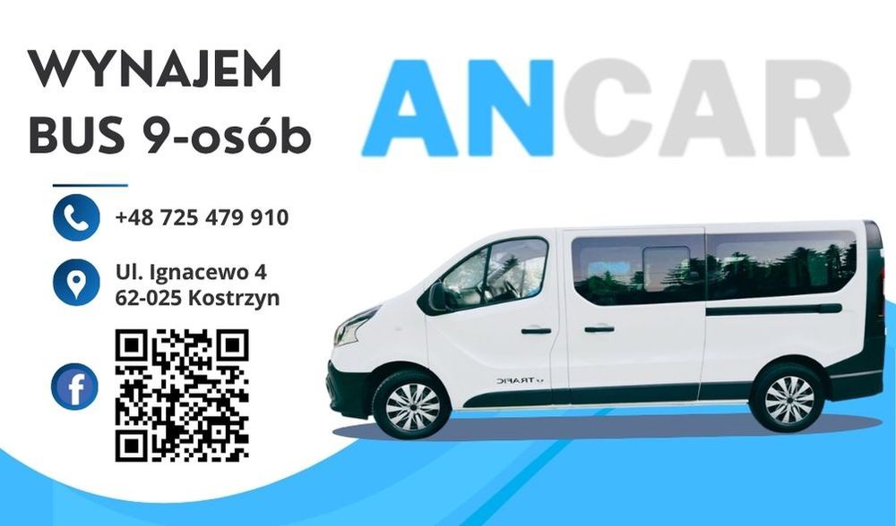 Wynajem bus 9-osobowy  Renault Trafic III