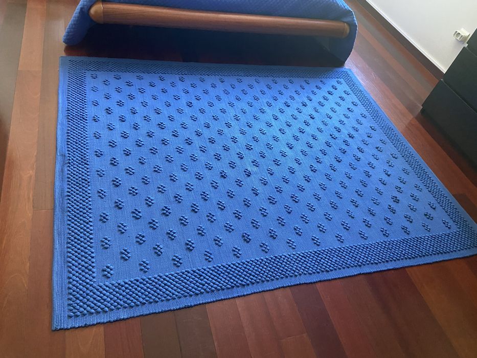 Handwoven blue carpet