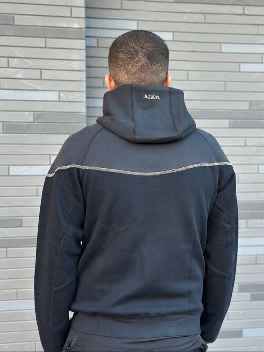 Чоловіче зіп худі чорно сірого кольору Syno