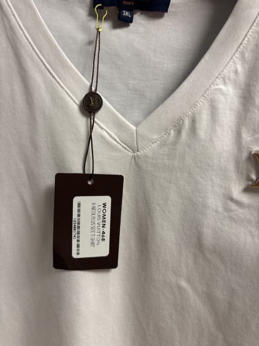 LV koszulka damska biała 3xl nowa złote logo