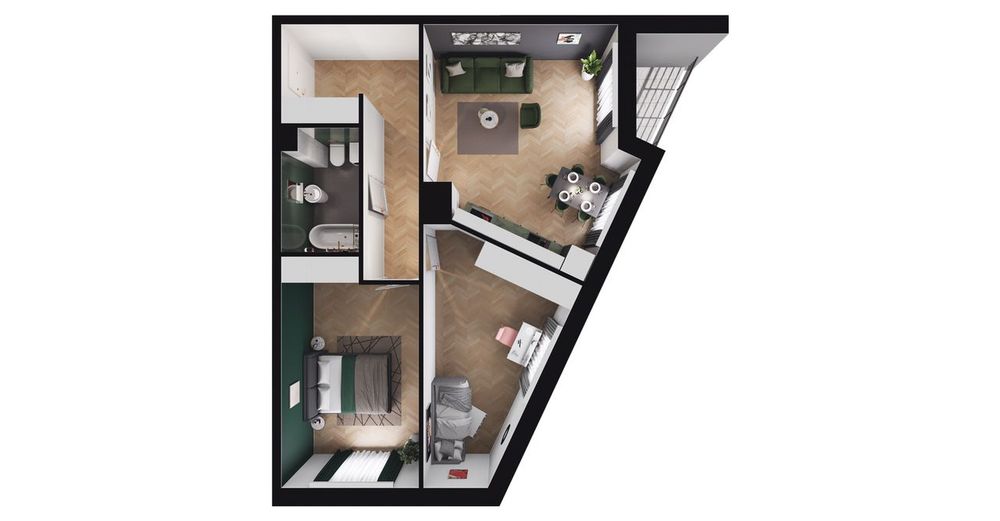 3-pokojowe mieszkanie 63m2 + loggia