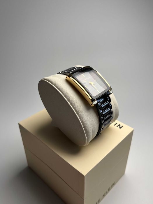 Anne Klein AK/2952BKGB, жіночий чорний годинник, часы кляйн Ø28мм