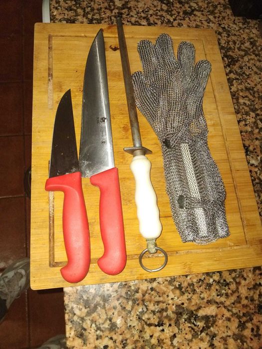 Kit profissional completo para dessossar, desmanchar e fatiar carnes