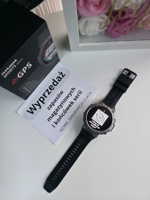 Smartwatch AK87 IP69, AMOLED, GPS, 100 trybów sportowych, nowy