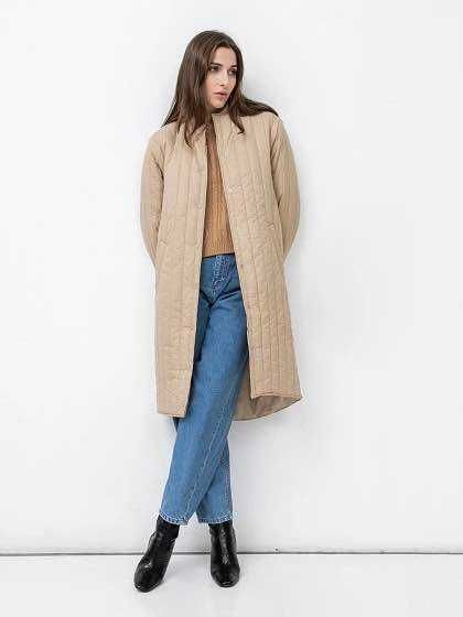 Бежева куртка стьобане пальто Vero Moda