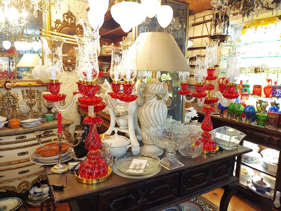 Candeeiros Mesa Cristal Coloridos 6 Lâmpadas