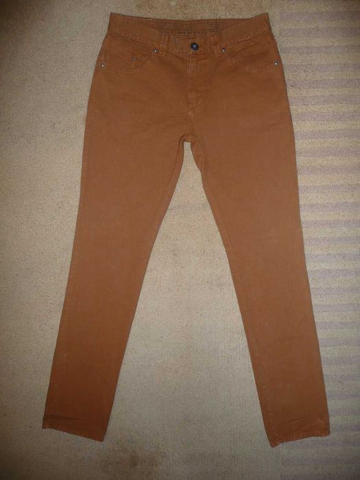 Spodnie dżinsy LEE W32/L32=42,5/109cm BRĄZOWE