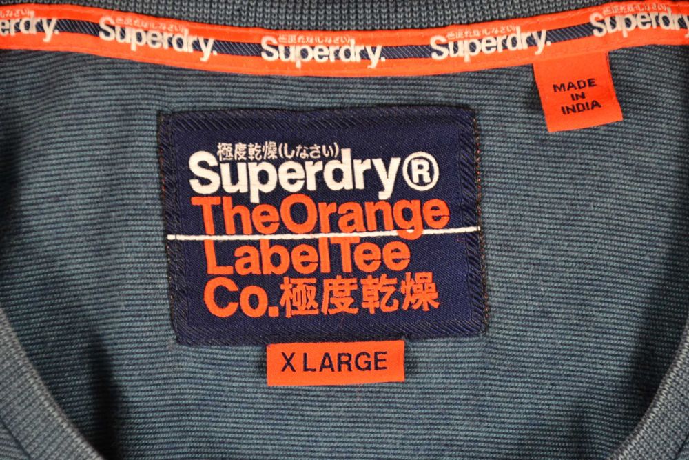 SuperDry Orange Label Koszulka Męska L Oryginalna Bawełna Super Stan