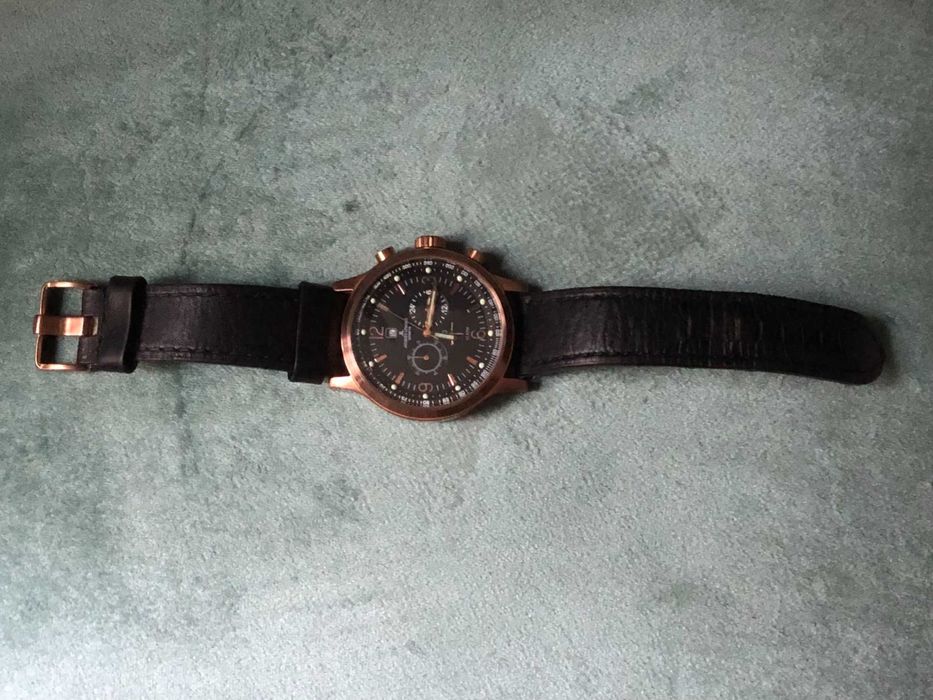 ЧАСЫ Кварцевые JACQUES LEMANS /  БРУТАЛЬНЫЕ бронзовые Большие часы