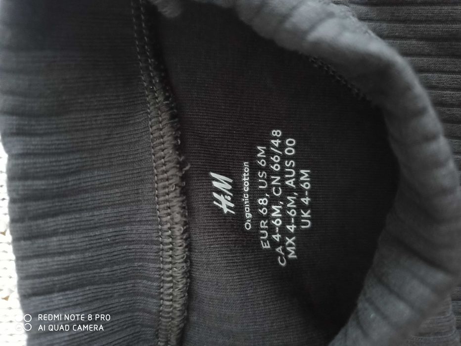 Body z długim rękawem h&m 68 cm