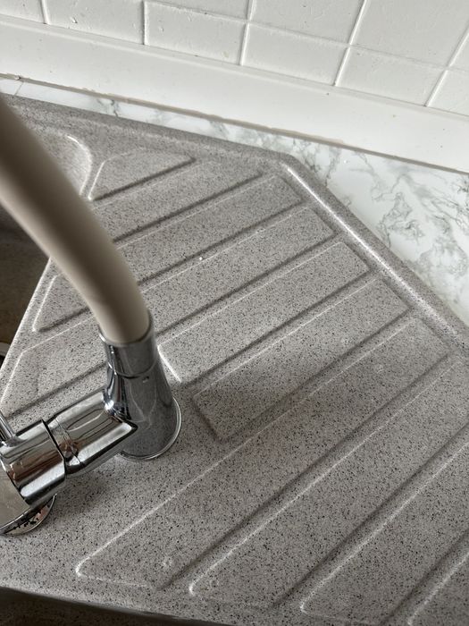 Zlew zlewozmywak narożny dwukomorowy Schock zlew granitowy szary