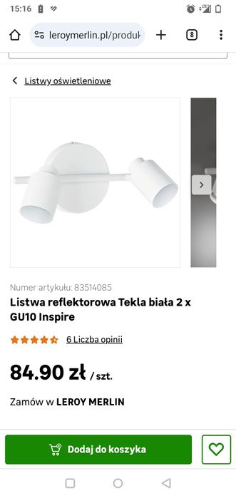 Reflektor tekla 2 punktowy