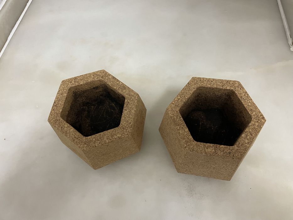 Conjunto vasos cortiça portuguesa