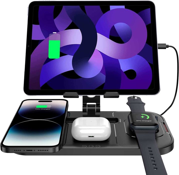 Ładowarka indukcyjna 4w1 stacja ładowania