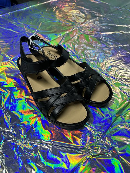 Black sandals, size 40