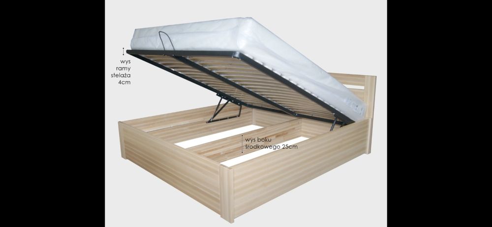 Łóżko podwójne do sypialni lite  drewno  160cm