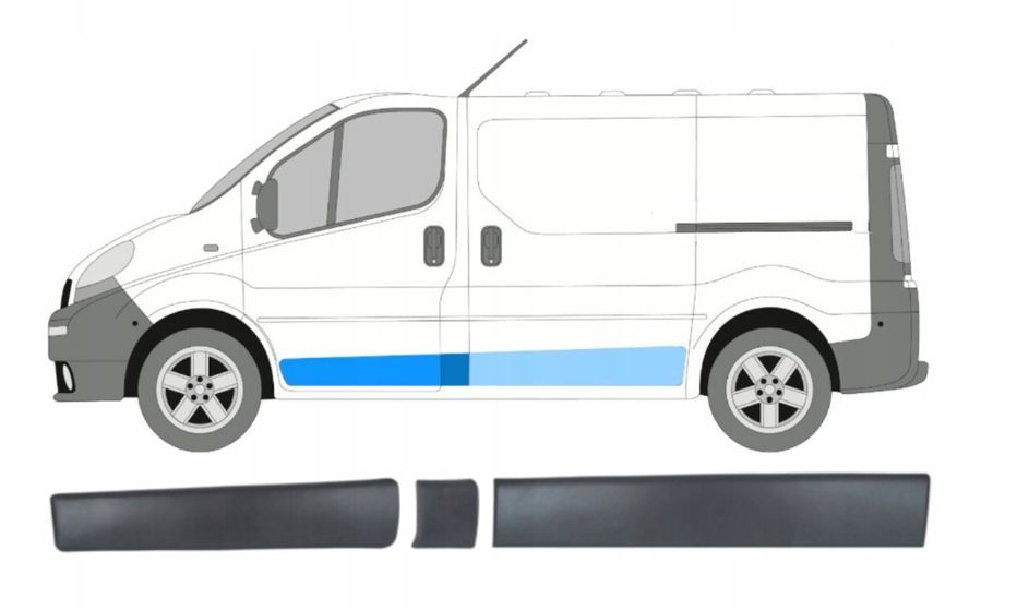 Trafic Vivaro Primastar Listwy Na Bok Lewy 3 Sztuki Komplet