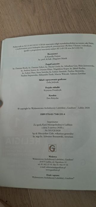 Podręcznik do religii dla klasy pierwszej szkoły ponadpodstawowej