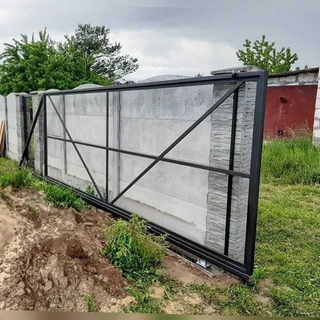 Відкатні ворота, Зварений каркас для відкатних воріт на проєм 4,5 метри з висотою 1,9 метри, фурнітура на ворота 500 кг/3,6мм/7 метрів